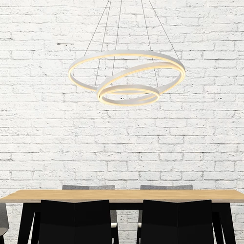 Lucide TRINITI - Lámpara colgante - Ø 80 cm - LED Regul. - 3000K - Blanco - ambiente 1